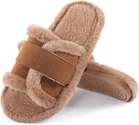 Chaussons d'intérieur en fourrure pour femmes, à bout ouvert, avec mousse à mémoire de forme respirante et semelle extérieure en EVA, collection printemps-été, vente en gros