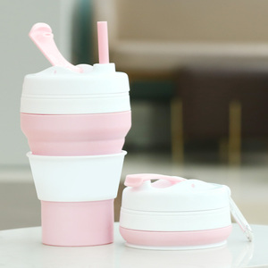 Tasse à café pliable en silicone sans BPA de 350 ml, portable et réutilisable, avec couvercle et paille, idéale pour le camping – Meilleure vente - Product Image 3