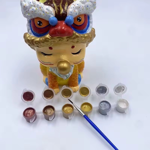 Juego de pinturas acrílicas metálicas profesionales de alta calidad, no tóxicas, en frascos de 6 colores de 12 ml con pincel para pintar sobre lienzo. - Product Image 5