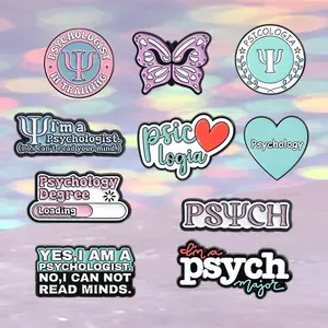 Badges de la collection Psychologie, épingles en émail personnalisées, broche papillon, badge de revers, bijoux, cadeau pour <span class=keywords><strong>psychologue</strong></span> en formation ou en pratique, santé mentale - Product Image 6