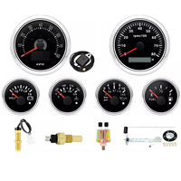 Ensemble de 6 jauges 85 mm, compteur de vitesse GPS 80 MPH, tachymètre 8000 tr/min avec capteurs étanches pour bateau, voiture, camion
