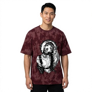 เสื้อยืดคอกลมแขนสั้นสีแดงเลือดหมูสำหรับผู้ชาย ออกแบบเองได้ พิมพ์ลายโลโก้ด้านหน้า สไตล์สตรีท ทรงปกติ ผ้าเจอร์ซีย์คอตตอน - Product Image 1