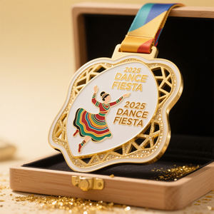 Médailles de danse sur mesure 3D en alliage de Zinc, concours vierge, Design or argent Bronze métal Ballet <span class=keywords><strong>Latin</strong></span> gymnastique danse - Product Image 3