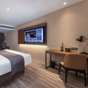 Modern Hotel Bedroom Furniture Set <b>Low</b> Price MDF Wood <b>Frame</b> Single <b>Bed</b> With Fabric Upholstered Headboard Mattress And <b>Bed</b> Sheets - Product Image 3