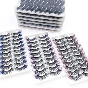 Joypet lông mi Nhà cung cấp bán buôn nhãn hiệu riêng màu lông mi với bao bì đầy đủ Dải Lông Mi <span class=keywords><strong>3D</strong></span> cuối màu sai - Product Image 2