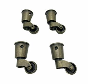 <span class=keywords><strong>Roulettes</strong></span> pivotantes <span class=keywords><strong>vintage</strong></span> en alliage de bronze antique avec roues universelles pour canapés et chaises - Product Image 2