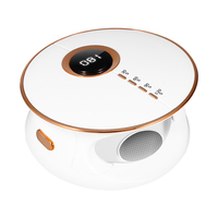 Lampe de séchage UV pour ongles de forme circulaire élégante avec bordure dorée et boutons de minuterie tactiles intelligents