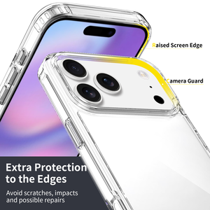 Para <span class=keywords><strong>iPhone</strong></span> 17 Pro Max Phone Case, Anti-Yellowing Clear TPU + Acrylic 2 en 1 Funda móvil a prueba de golpes para <span class=keywords><strong>iPhone</strong></span> 15 16 17 Pro Max - Product Image 3