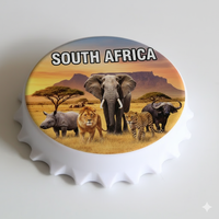 Décapsuleur aimanté pour réfrigérateur, souvenir touristique d'Afrique du Sud, avec logo personnalisé imprimé UV, vente en gros