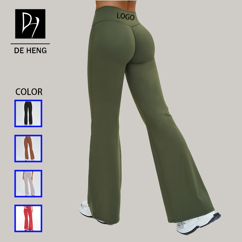 2026 Flared High Waist Lady One Piece Custom Sports Yoga Fitness High Quality Gym Workout Leggings For Women
