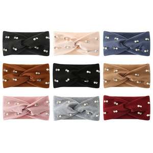 Nouveau Bandeau Élastique Polyvalent Anti-Transpiration avec Perles et Strass, Motif Croix, Idéal pour le Lavage du Visage et les Activités Sportives - Product Image 1