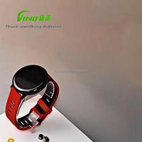 Support d'affichage pour montre connectée, design minimaliste moderne, blanc, avec emplacement pour carte d'information, vitrine pour montres en magasin