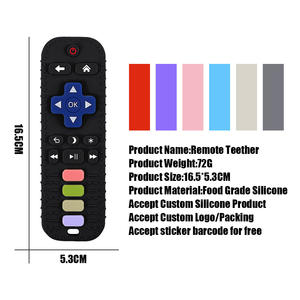 Jouet <span class=keywords><strong>de</strong></span> dentition en silicone souple en forme <span class=keywords><strong>de</strong></span> télécommande pour bébés et tout-petits <span class=keywords><strong>de</strong></span> 0 à 24 mois et <span class=keywords><strong>de</strong></span> 2 à 4 ans, unisexe - Product Image 2