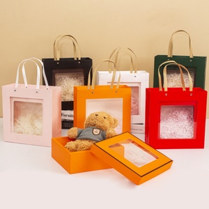 Rectangle Gift Box with clear Lid Collapsible Gift <b>Boxes</b> Candle Set Gift Box Baby Shower Gift Box with Transparent Window - Product Image 1