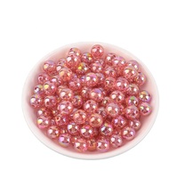 Perles acryliques scintillantes transparentes 8mm 10mm 12mm avec trou pour la fabrication de bijoux perles rondes multicolores pour la vente en gros