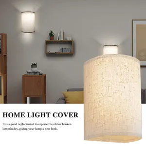 PVC Transparent Lampshades Linen Fabric Materials Vintage Style Customized Wall Lamp Linen Fabric Lampshade