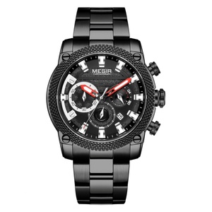 Megir 2134 Top Brands Silver Gents Quart Watches Men Wrist Watches Complete Calendarstainless Steel Back Water Resistant Watch - Product Image 1