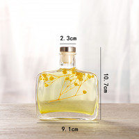 Flacon diffuseur d'arômes en verre transparent de luxe 100ml 200ml 330ml 500ml pour huiles essentielles avec bouchon doré