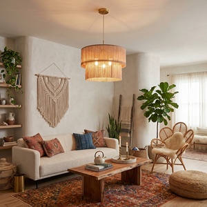Lampadario <span class=keywords><strong>a</strong></span> <span class=keywords><strong>Sospensione</strong></span> Elegante Francese con Frange, <span class=keywords><strong>Lampada</strong></span> Dorata per Sala da Pranzo Moderna, Caffè e Decorazione d'Interni - Product Image 1