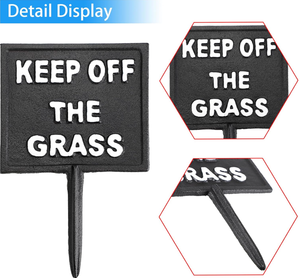 Cast Iron Please <strong>Keep</strong> <strong>Off</strong> <strong>the</strong> <strong>Grass</strong> Yard <strong>Sign</strong> Stake Square <strong>Grass</strong> Warning <strong>Sign</strong> Heavy Metal <strong>Grass</strong> Stay <strong>Off</strong> <strong>Sign</strong> Spike Garden Hose - Product Image 4