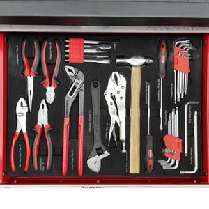 Hi-Spec Tool Cabinet 9 <b>Drawers</b> Keyed Lock Industrial Mobile <b>Workshop</b> Storage With Wheels - Product Image 2