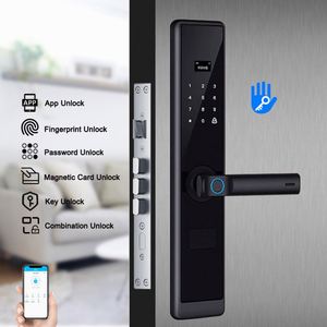 กุญแจล็อคประตูอัจฉริยะ TT ยี่ห้อ YiTechE  แผงอลูมิเนียมอัลลอยด์แบบกำหนดเอง + กระจกนิรภัย  พร้อมระบบสแกนลาย<span class=keywords><strong>นิ้ว</strong></span>มือและแป้นกด<span class=keywords><strong>แบบ</strong></span>สัมผัส - Product Image 2