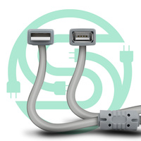 1,5M Großhandel Grau 30AWG 4C USB 2.0 Verlängerungskabel - A-Stecker auf A-Buchse Adapterkabel