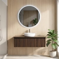 Meuble-lavabo mural moderne avec miroir inclus en MDF
