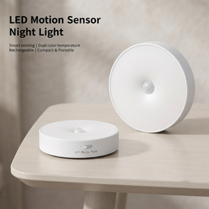 Smart PIR Motion Sensor <b>Puck</b> <b>Light</b> Rechargeable Round LED Lamp for Kitchen Cabinet Corridor Indoor Lighting - Product Image 4