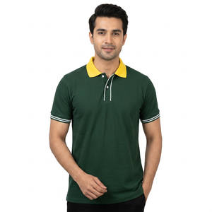 เสื้อโปโลผ้าฝ้าย50% โพลีเอสเตอร์ของผู้ชายเสื้อสไตล์ลำลองดีไซน์ขนาด220แกรมปรับแต่งโลโก้คุณภาพสูง - Product Image 1