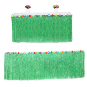 Falda de <span class=keywords><strong>mesa</strong></span> hawaiana Faldas de <span class=keywords><strong>mesa</strong></span> de hierba marrón <span class=keywords><strong>para</strong></span> falda de <span class=keywords><strong>mesa</strong></span> de fiesta de banquete de cumpleaños - Product Image 4