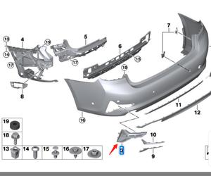 51127463618 Convient pour <span class=keywords><strong>BMW</strong></span> Série 3 G28 Pare-chocs avant droit Grille de ventilation décorative - Product Image 4