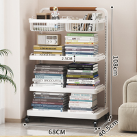 Étagère de salon moderne coin bureau mobile salon métal double face support libre rotation étagère 360 avec roues