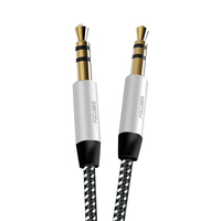 Câble AUX plaqué or 24 carats de 1 m pour haut-parleurs stéréo de voiture et de maison, son Hi-Fi, compatible microphone, cuivre émaillé de haute qualité