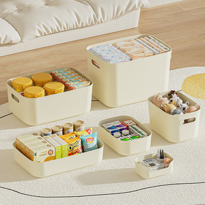 <b>Plastic</b> Storage Box <b>With</b> <b>Lid</b> Rectangle Portable Home Organizing <b>Bin</b> For Snacks Clothes And Fruits - Product Image 3