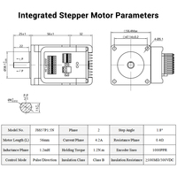 Motor paso a paso integrado Nema 23 de 36V 1.5N.m con función de pulso/dirección para CNC de escritorio, AGV, AMR, máquina de embalaje, impresora 3D