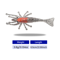 Leurre souple bionique crevette en PVC et silicone OEM DW23 pour saumon, bar, rivière, lac, ruisseau, eau douce/eau salée, tête de jig coulante
