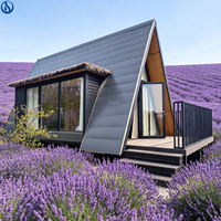 Villa en bois préfabriquée personnalisable de luxe, style chalet forestier, garantie 1 an, bois durable et imperméable pour complexe familial