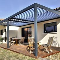 Pergola bioclimatique HUIXIN en aluminium à lames orientables avec design imperméable, finition durable avec revêtement en poudre, modèle HXZP-11 pour usage extérieur