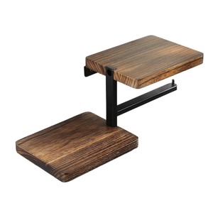 Porte-papier toilette mural en bois, porte-mouchoirs de salle de bain, support de rangement pour papier toilette avec séparateurs - Product Image 1