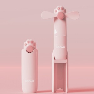 พัดลมพับได้มินิแคทเพวแบบชาร์จ USB แบบพกพาเงียบพร้อมไฟฉายสำหรับใช้กลางแจ้ง - Product Image 3