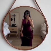 Printemps Nouvelle Ceinture Split Dos Exposé Irrégulier Sans Manches Sexy Robe Femmes
