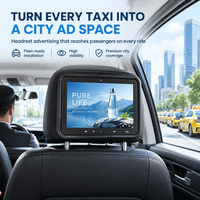 Pemutar Iklan Headrest Taksi 10.1 inci, Layar Sentuh Android, Digital Signage, WiFi, Media Display, Monitor Mobil Kursi Belakang untuk Merek