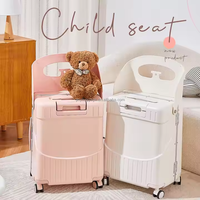 Valise de voyage pour enfants, poussette, sac de transport pour bébé et maman, valise 100% PC, siège porte-bébé, chariot à bagages avec cadre en aluminium étroit