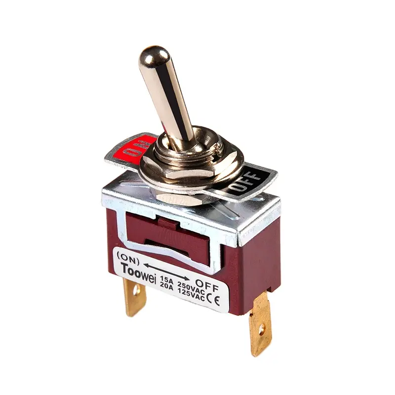 Toowei Red Black Self-reset  ON -OFF Toggle Switch spdt brass For copter With Screw Terminal 10A 250VAC