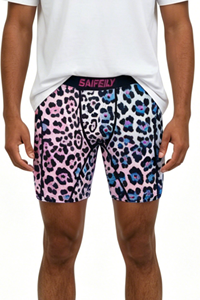 Boxers mi-taille respirants en Spandex et Polyester à imprimé léopard pour hommes, style décontracté, sur mesure, pour l'export. - Product Image 1