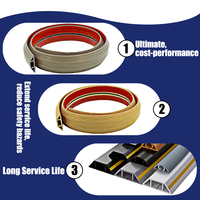 Canaleta para Cables Autoadhesiva de PVC Plana Antideslizante con Marca de Seguridad Amarilla, Ocultador de Cables para Oficina y Centro Comercial