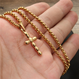 <b>Cross</b> Pendant Necklace Zinc Alloy Unisex Gift Jewelry Hip Hop Style - Product Image 2