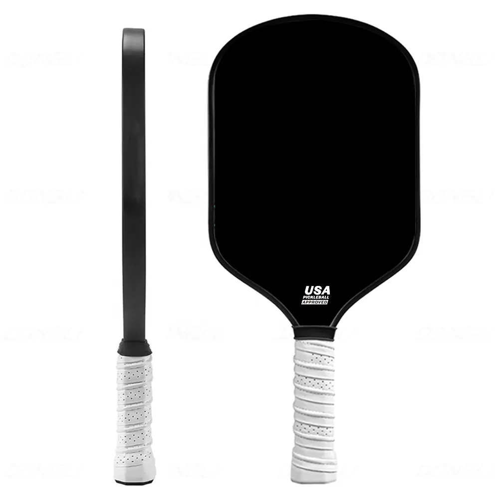 Dongli sport personnalisé 3K 18K T700 pagaies de pickleball en fibre de carbone 16mm approuvé USAPA Surface givrée Franklin tapote la forme