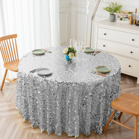 Nappe ronde élégante en polyester avec tissu tissé résistant à l'eau à paillettes pour restaurants et fêtes